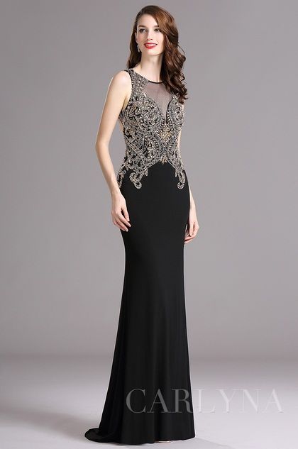 Carlyna Sleeveless Beaded Mermaid Prom Evening Gown () eDressit