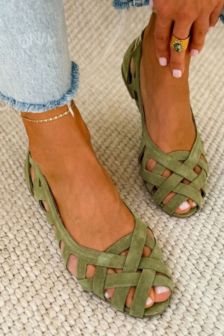 Renata – Woven Open-Toe Cross-Strap Sandals