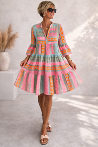 Elsie - Patterned Flowing Midi Dress