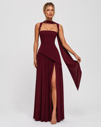 Kirsty – Corset Maxi Dress with Scarf