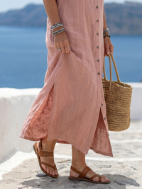 Romy - Open Front Button Maxi Dress