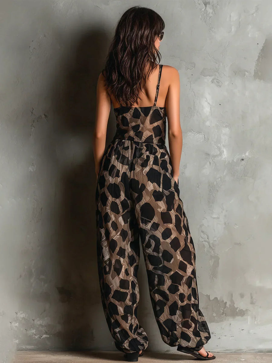 Catriona – Animal Print Wide Leg Jumpsuit