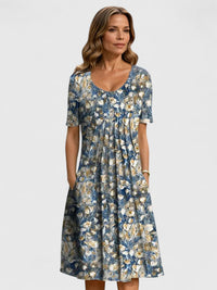 Valorynn | Elegant Dress Light Blue Flowers