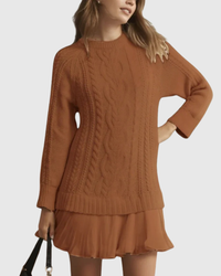 Eira | Classic Sweater Dress Caramel Brown