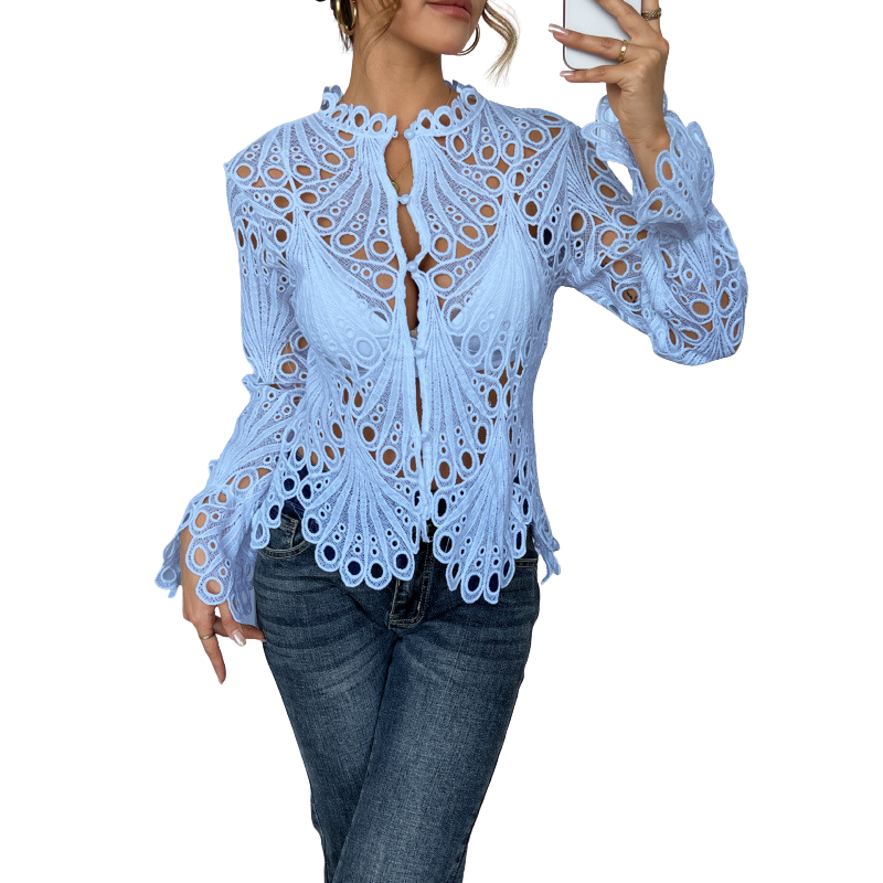 Cleo - Chic Flounce Sleeve Blouse