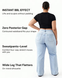 Linnea – Mid Rise BBL Wide Leg Jeans