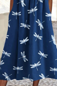 Isolyn – Dragonfly Print Midi Dress