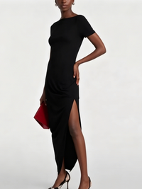 Agnes – Open Back Asymmetrical Midi Dress