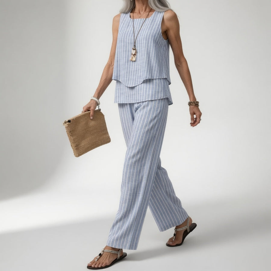 Carissa – Coastal Stripe Two-Piece Set