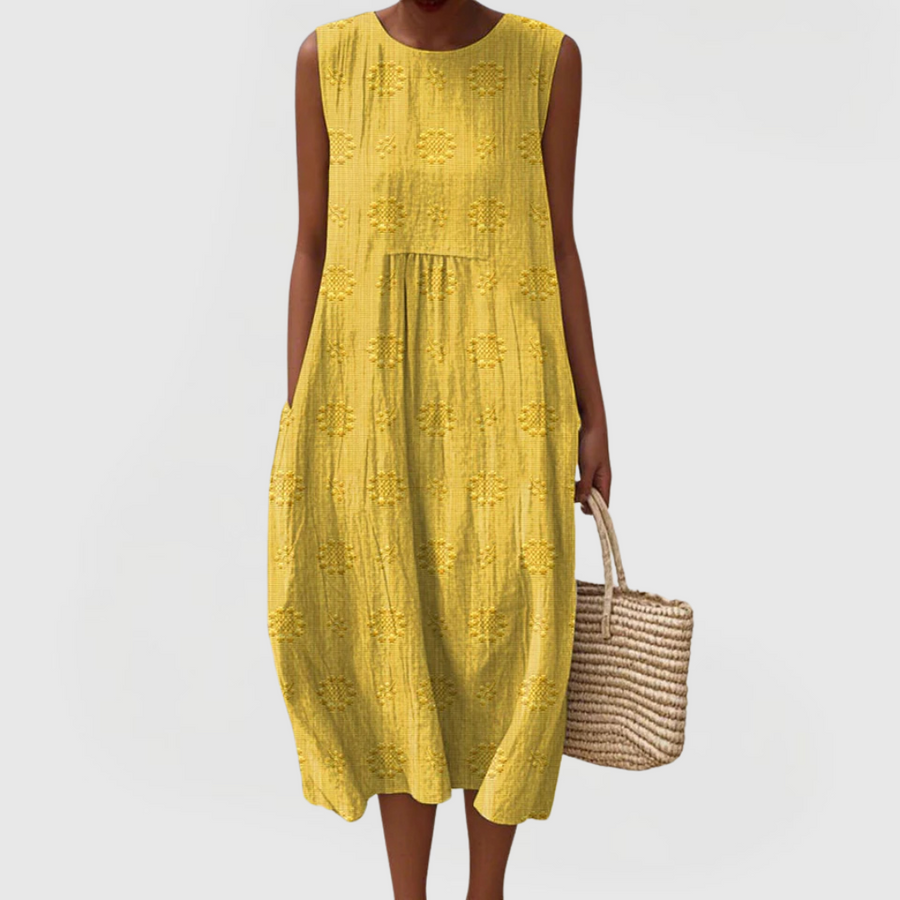 Teresa | Elegant Dress With Pockets Light Yellow