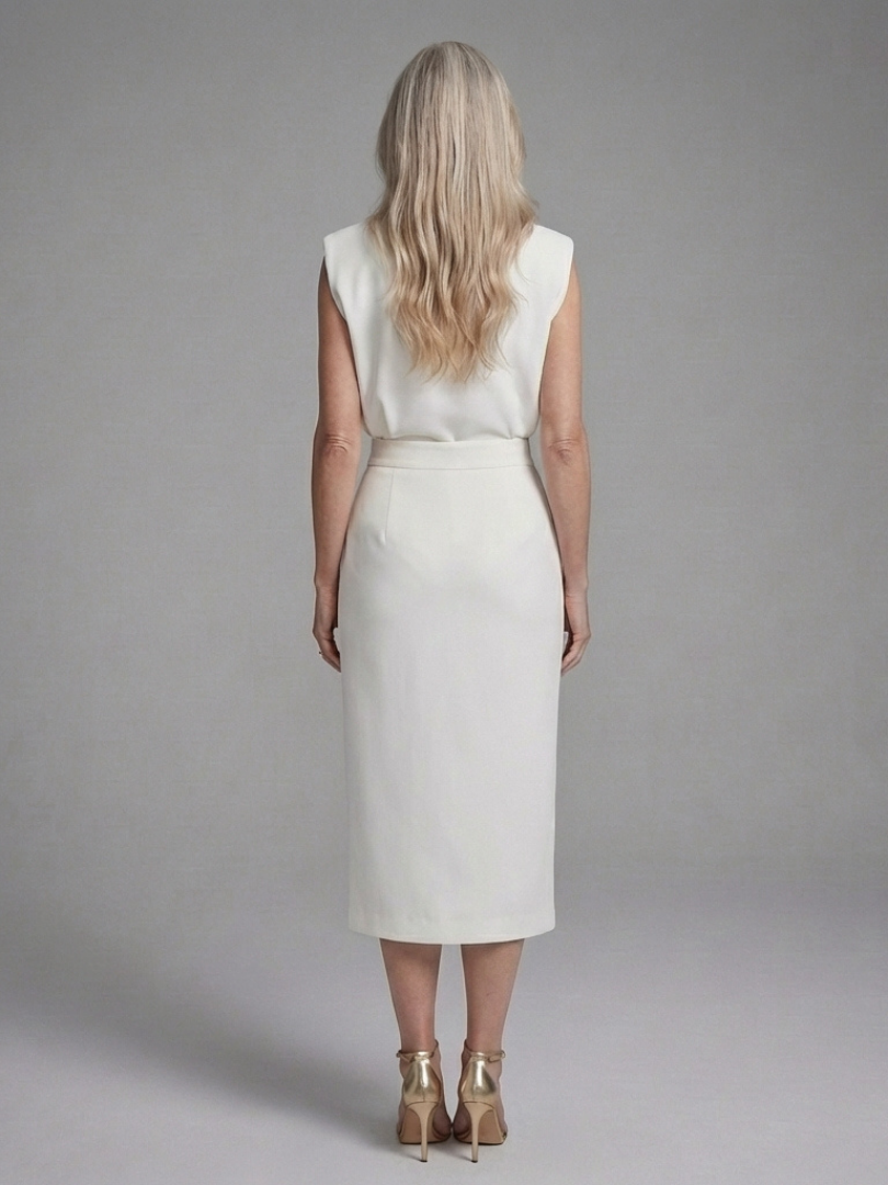 Avalon - Asymmetrical Midi Dress with Short Sleeves