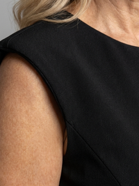 Brielle - Sleeveless Structured Midi Dress with Open Front