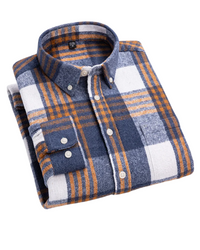Malcolm | Checked Cotton Shirt Dark Blue