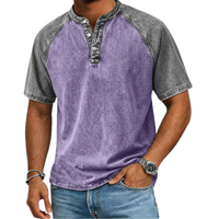Caleb – Vintage Two-Tone Henley Shirt