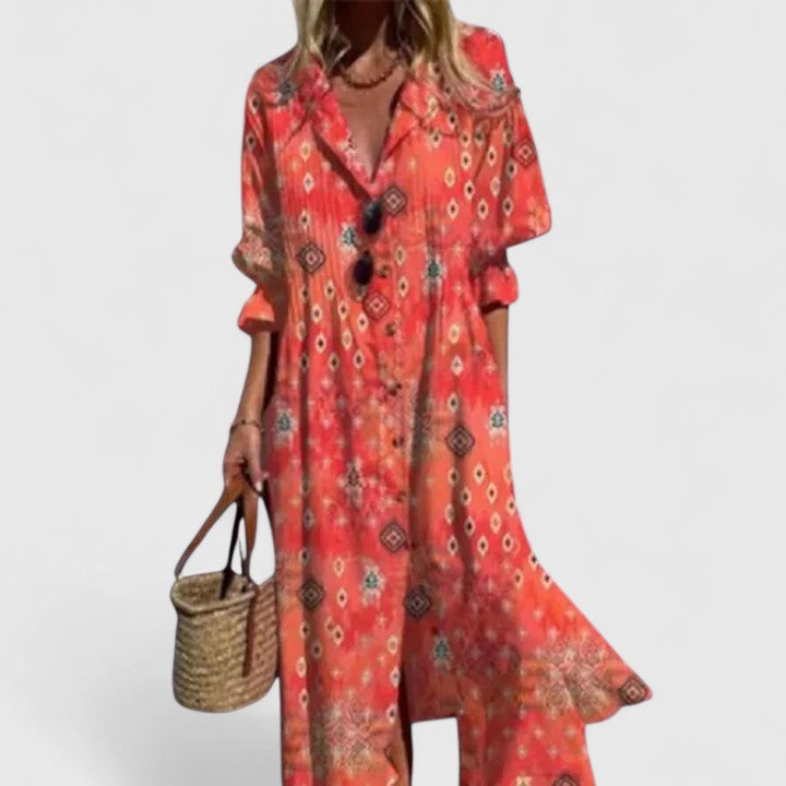 Paula | Elegant Boho Dress Rouge