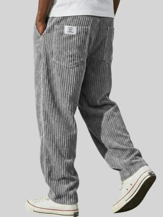 Simeon - Relaxed Corduroy Trousers – Grey