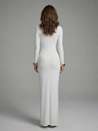 Cecily - High-Neck Maxi Dress with Long Sleeves