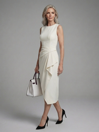Clover - Sleeveless Asymmetric Midi Dress