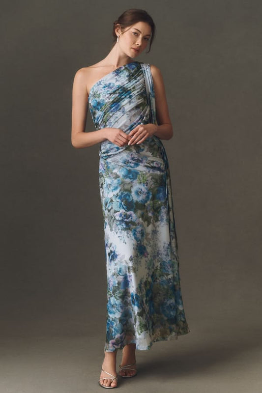 One Shoulder Scarf Dress