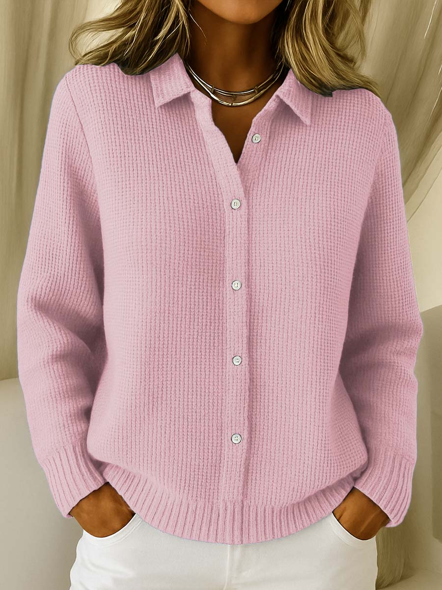 Lisa | Classic Knitted Button Cardigan Pink
