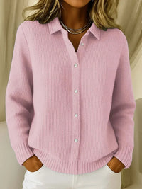 Esmae – Slim Cotton Blend Collared Cardigan