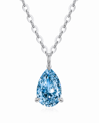 2.0ct Icy Blue D Teardrop Necklace