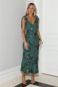 Golden Doll Mesh Maxi Dress Teal S Green