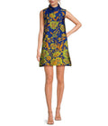 Buru Floral Brocade Mock Neck Sleeveless Shift Mini Dress Dillard's