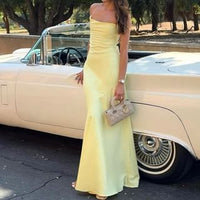 Halter Plain Strappy Maxi Mermaid Dress