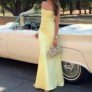 Halter Plain Strappy Maxi Mermaid Dress