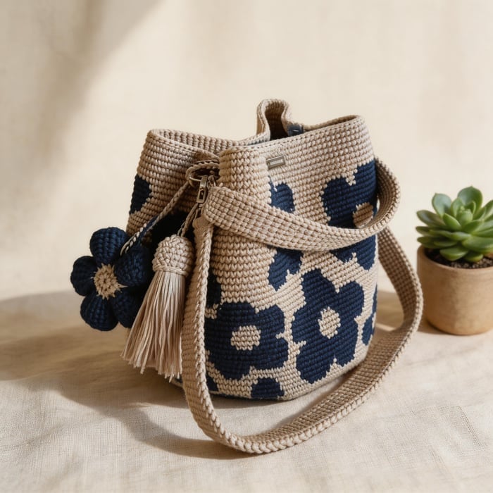 Maribel – Handcrafted Crochet Floral Tote Bag