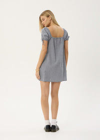 Afends Womens Lenni Mini Dress Indy Navy Check