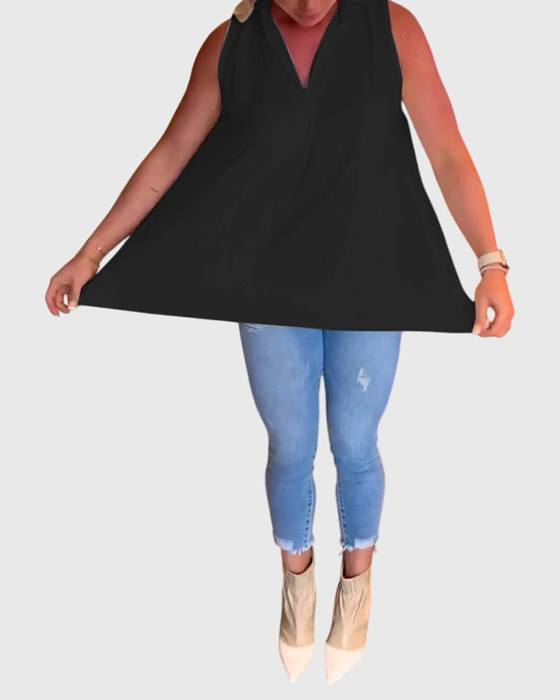 Lina | Sleeveless Top Black