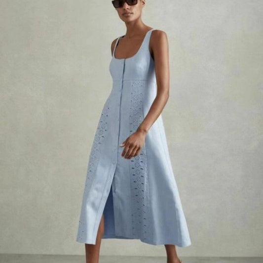 Reiss Dress Reiss Light Blue Midi Dress Color: Blue Size: 10