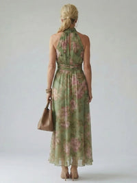 Laelia - Elegant Floral Halter Dress