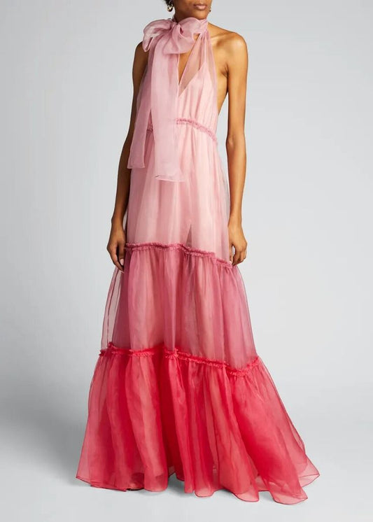 Custom Triple Shaded Organza Dress: Long Flared Prom Gown - Etsy