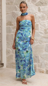 Mariposa Maxi Dress Blue Floral Buy Women's Dress Billy J