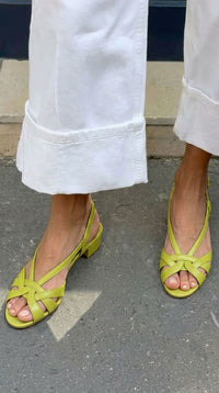 Marielle – Leather Cross-Strap Slingback Sandals