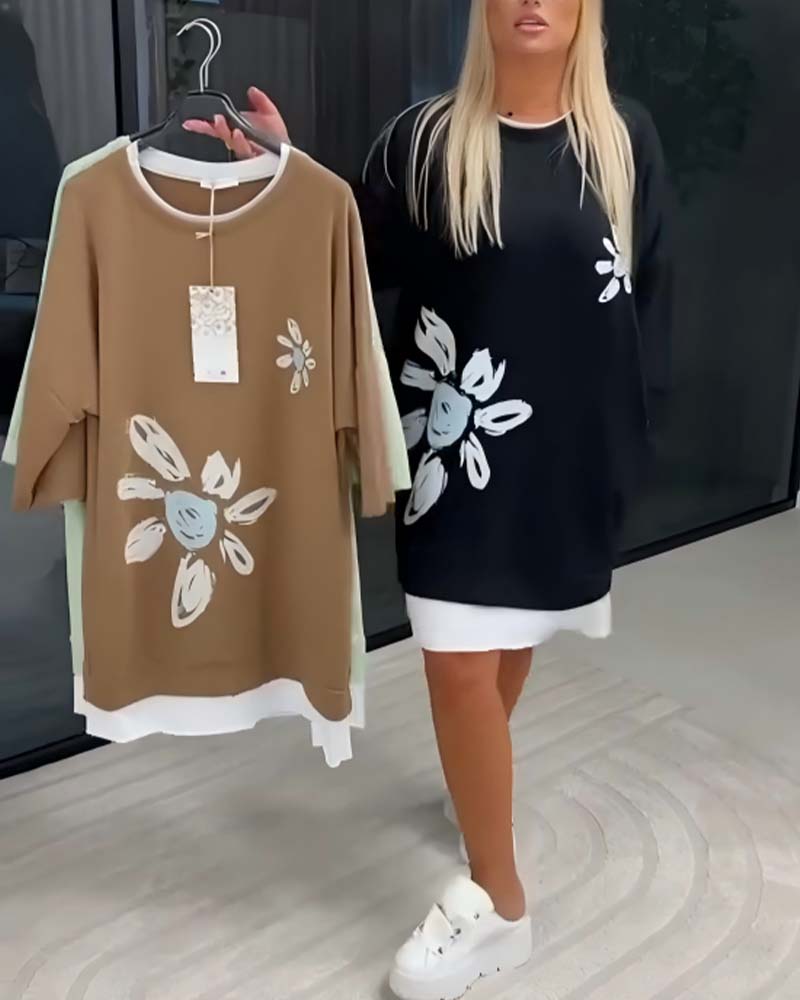 Celandine - Casual Cotton Knee-Length Dress