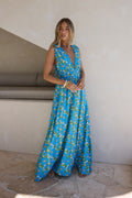 Sunny Allure Maxi Dress Blue M Floral