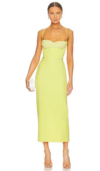 Bardot Martini Midi Dress in Limoncello from Revolve.com