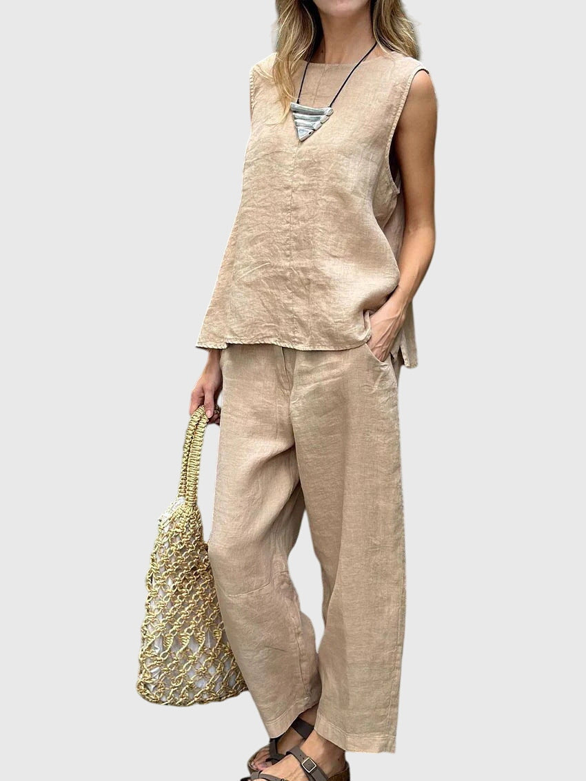 Sabrina | Elegant Two-Piece Set Beige