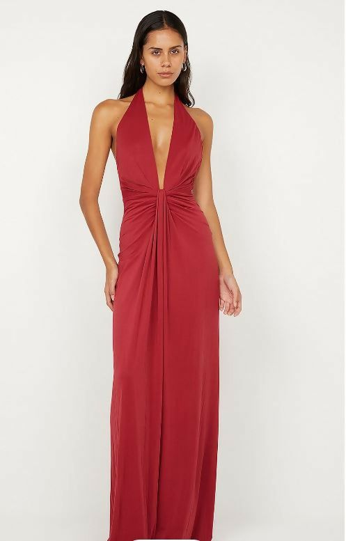 Bec And Bridge Susie Plunge Dress In Cherry Size 6, 8, & 10