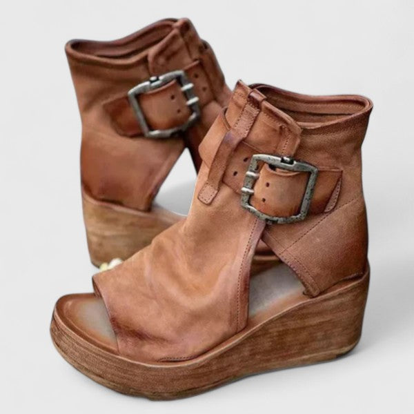 Jess | Orthopedic Wedge Sandals Brown