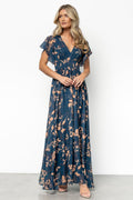 Lynlee Metallic Maxi Dress In Topaz Metallic