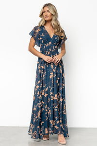 Lynlee Metallic Maxi Dress In Topaz Metallic
