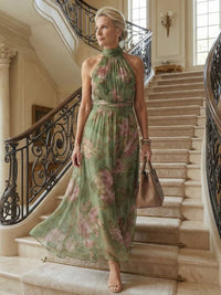 Laelia - Elegant Floral Halter Dress