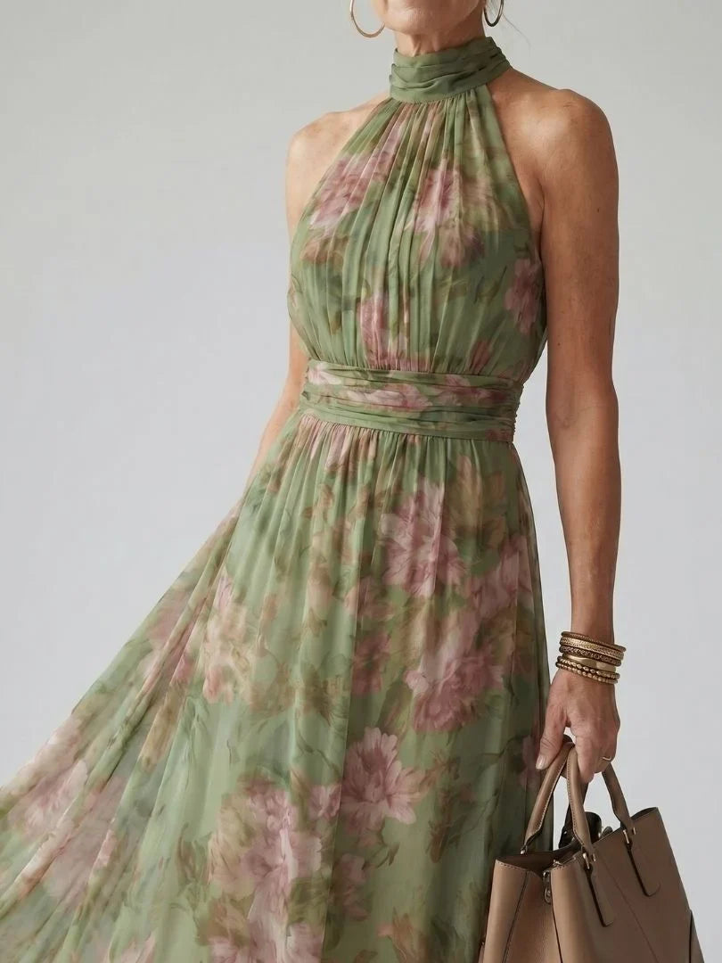 Laelia - Elegant Floral Halter Dress