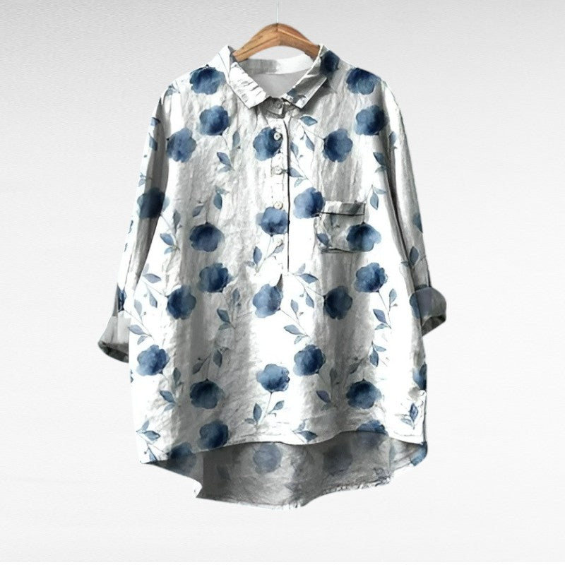 Keziah - Elegant Linen Summer Blouse