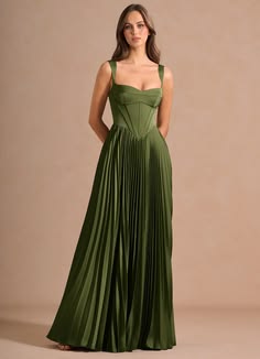 Azazie Avenelle Olive Maxi Dress